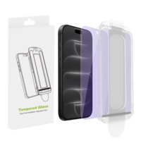 Applicateur de protection d'écran anti-lumière bleue à alignement automatique pour iPhone 17 Air 18 Pro Max, protection oculaire, usine de verre