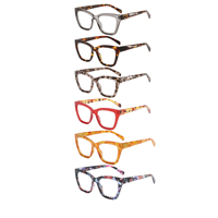 Lunettes anti-lumière bleue tendance 2026, verres AC, monture PC écaille de tortue, lunettes optiques carrées, vente en gros, 4 couleurs, lunettes de lecture