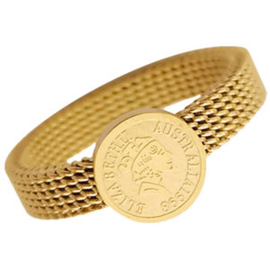 Anillos Vintage Resistentes al Agua y al Deslustre, de Buena Calidad, Chapados en Oro PVD de 14k y 18k, Anillo de Acero Inoxidable 316L con Diseño de Moneda para Mujer - Product Image 6