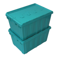 Bacs de rangement en plastique robustes JOIN avec couvercle attaché, empilables et emboîtables, pour entrepôt industriel