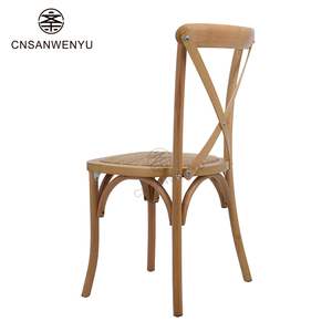 थोक ठोस लकड़ी बैकरेस्ट राजभोज कुर्सी होटल घर लकड़ी का मल क्रॉस पीछे रेट्रो डाइनिंग चेयर - Product Image 4