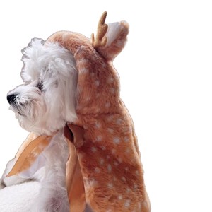 Christmas Reindeer Cape For Dogs And <b>Cats</b> Warm Festival Pet <b>Clothes</b> Winter Cloak Brown Comfortable Costume Accessory - Product Image 4
