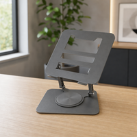 Support d'ordinateur portable ergonomique en aluminium pliable et rotatif à 360 degrés, réglable en hauteur, pour la maison, le bureau et les postes de travail