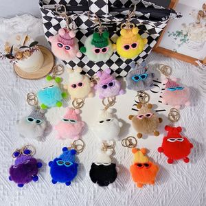 Cute Rabbit Plush Coal Ball <b>Key</b> <b>Chain</b> Personalized Creative Cartoon Toy Plush Ball Car Accessories Keychain for Bag Pendant - Product Image 3