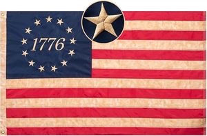 1776 американский флаг Betsy Ross 3x5 футов, окрашенный в чай винтажный флаг США с 13 звездами, сверхмощный открытый вышитый полиэстер - Product Image 3
