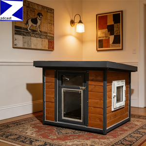 Moderna Caseta para Perros Aislada de Madera con 180 cm de Espacio °   Alimentador Giratorio, Calefacción Eléctrica Doble por Suelo Radiante, Ventanas Dobles, Logotipo Personalizado - Product Image 4