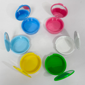<b>Denture</b> Storage <b>Box</b> Round Portable PP Colored Teeth Retainer Case For Adults - Product Image 1