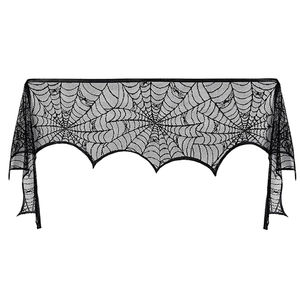 Halloween Party Vaisselle <span class=keywords><strong>D</strong></span>écorations 18x96 Pouces Toile <span class=keywords><strong>D</strong></span>'araignée Cheminée Manteau Écharpe Dentelle Noire Spiderweb <span class=keywords><strong>D</strong></span>écoration Fêtes - Product Image 4