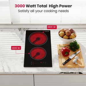 <span class=keywords><strong>GASLAND</strong></span> 12 \ "Table de cuisson électrique encastrable à 2 brûleurs 3000W ETL 16 niveaux de puissance Slide Touch Keep Warm Timer Built-in for Household Use - Product Image 2