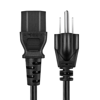 Estándar de EE. UU. 10-15A NEMA 5-15P Enchufe macho de 3 pines a conector hembra IEC C13 Cable de alimentación Compute Us Cable de alimentación
