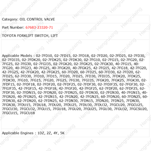 Forklift Parçaları Yağ Kontrol Valfi Grubu Kaldırma Anahtarı SWITCH-LIFT 67683-23320-71, 7FD 7FG için - Product Image 6