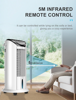 Climatiseur portable sur pied sans pales, silencieux, en plastique, avec télécommande électrique, 3 vitesses, pour maison et garage