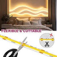 Bande lumineuse LED COB sans points, ruban LED flexible CRI90, dimmable 5V 12V 24V pour la décoration intérieure, chambre, armoire, éclairage de cuisine