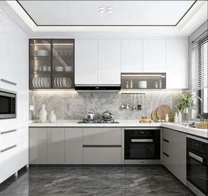 Gabinetes de Cocina Acrílicos Personalizados BALOM con Acabado de Alto Brillo, Iluminación LED y Herrajes de Cierre Suave - Product Image 1