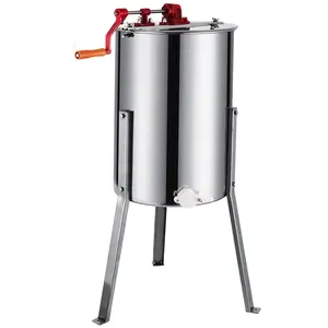 Professional 3 Frame Manual Honey Extractor is suitable for Bee farm, Honeycomb Spinner, Stainless Steel Beekeeping Accessory