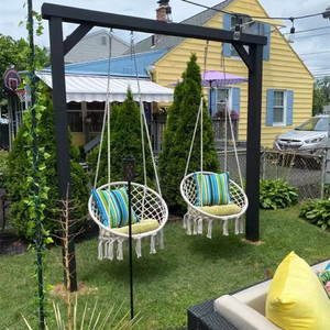 Hamaca de Algodón Tejida a Mano de Nuevo Diseño, <span class=keywords><strong>Columpio</strong></span> de Macramé, Silla de Patio para Interiores y Exteriores, <span class=keywords><strong>Columpio</strong></span> de Macramé - Product Image 1