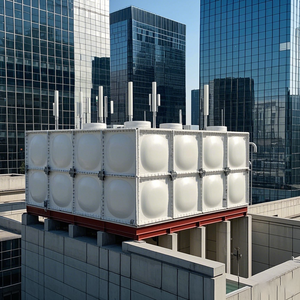 Haute qualité grand réservoir de stockage d'eau en PRF 220v tension assemblage sectionnel carré personnalisé grandes machines de traitement de l'eau - Product Image 1