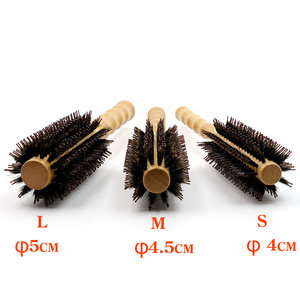 High Quality Antistatic Curly Hair Care Comb Boar Bristle Salon Home Brush Roll Round <strong>Wooden</strong> Gourd Handle <strong>Hairbrush</strong> - Product Image 6