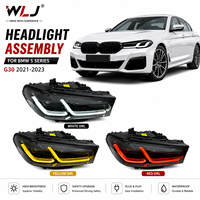 Pièces automobiles WLJ pour BMW Série 5 G30 G38 2021-2023, phare LED modifié de style laser, tricolore jaune, blanc, rouge, DRL