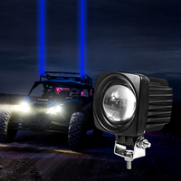 LED 작업등 스트로브 라이트 안전 경고 신호 램프 블루 DC 12V-80V UTV 스포트 빔 포드 LED 지게차 용 레이저 채찍 조명