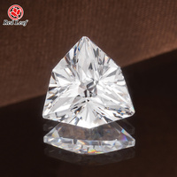 Zircone cubique blanche Redleaf, taille triligne spéciale, couleur D, facettes uniques, pierres CZ en vrac pour la création de bijoux personnalisés
