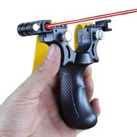 Lance-pierre professionnel portable pour le tir en extérieur, en ABS, avec bande élastique et visée laser, haute précision, type lance-pierre à poignet