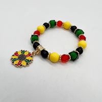 Nueva llegada hecha a mano Black History Month Rasta Color African Bead Bracelet