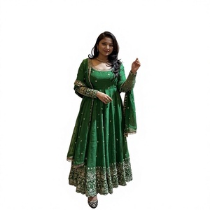 NOUVEAU ZAIN EXPORT ANARKALI SALWAR KAMEEZ DUPATTRA pour la saison des mariages, les occasions spéciales et les fêtes, en soie CRUNCHI à séchage rapide, Gujarat - Product Image 1