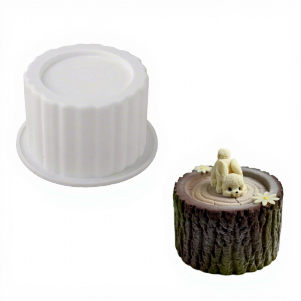 Single small tree stump white