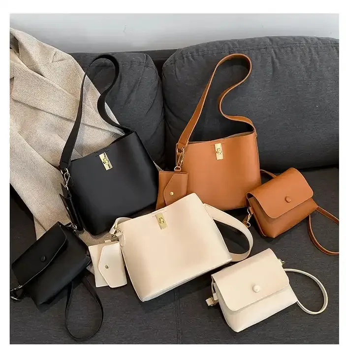 Crossbody moda çanta benzersiz Pu deri omuz çantaları lüks kova çanta küçük cüzdan kadın 3 adet çanta ile 2023 tasarımcı