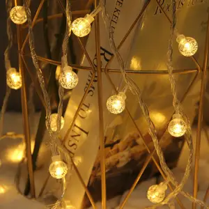 圣诞珍珠灯串水晶球派对装饰灯童话月亮led灯串
