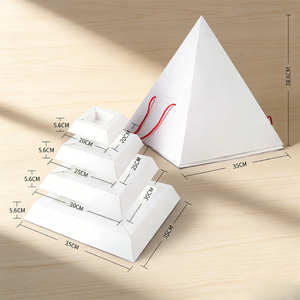 Boîte alimentaire pyramide personnalisée <span class=keywords><strong>en</strong></span> papier pour pâtisseries arabes halal, desserts, traiteur, emballage à emporter et plateaux de dégustation - Product Image 2