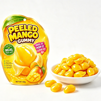 BESTAR Snacks décontractés Confiserie Bonbons gélifiés à la mangue pelables, bonbons mous infusés au vrai jus, friandises à mâcher en forme de fruits 3D pour enfants