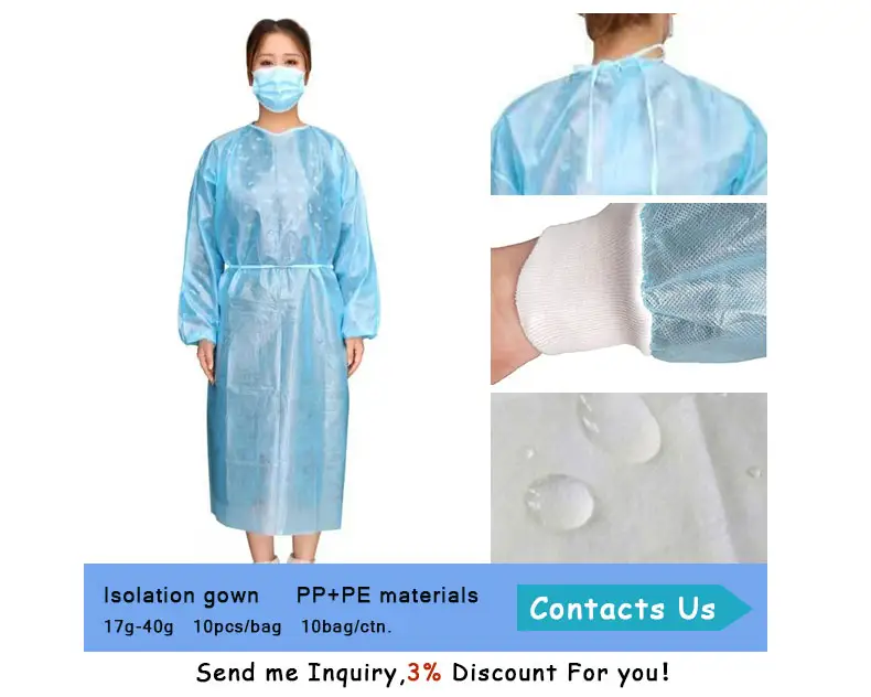 Level Hospital Dental/Industry Healthcarefda 510K CE Level 2/3/4 Surgical Isolation Gown