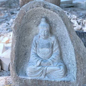 Bahçe dekore edilmiştir gri granit buda kafa oymalar - Product Image 4
