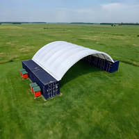 Abri en dôme pour conteneurs, structure en acier industriel avec couverture en PVC imperméable et résistante aux déchirures pour le stockage d'équipements lourds