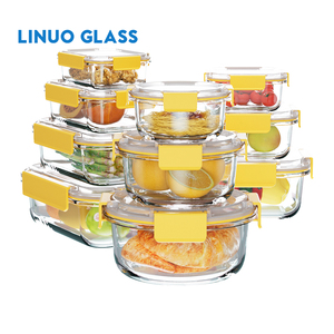 Linuo bán buôn nhà bếp nóng bán Tùy chỉnh hình chữ nhật rõ ràng chịu nhiệt bát thủy tinh <span class=keywords><strong>Salad</strong></span> Hộp đựng thủy tinh - Product Image 5