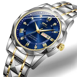 高級カレンダーステンレス鋼アナログ腕時計男性用カスタム卸売クォーツ時計Reloj Para Hombre