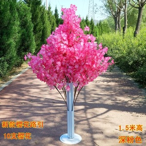 Soporte de flores de cerezo de Metal alto blanco, decoración de primavera escolar de Halloween, flor de cerezo Artificial PARA EL Día de la madre, Pascua - Product Image 2