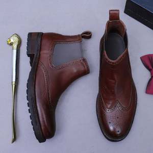 Botas Chelsea de Invierno para Hombre, Estilo Brogue, Premium, Cómodas, Hechas a Mano, Duraderas, de Cuero Genuino, para Fiestas y Uso Diario - Product Image 5