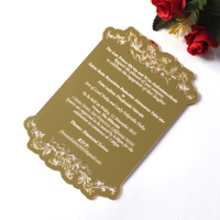Tarjetas de Menú de Acrílico con Espejo Dorado, Diseño 2026, Impresión en Negro y Blanco, Invitaciones de Boda Acrílicas Hechas a Mano de Lujo
