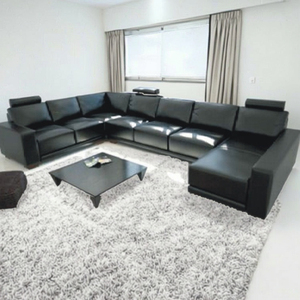 Juego <span class=keywords><strong>de</strong></span> sofá <span class=keywords><strong>de</strong></span> esquina <span class=keywords><strong>de</strong></span> cuero negro moderno <span class=keywords><strong>de</strong></span> alta calidad, muebles seccionales con relleno <span class=keywords><strong>de</strong></span> esponja <span class=keywords><strong>para</strong></span> <span class=keywords><strong>sala</strong></span> <span class=keywords><strong>de</strong></span> estar - Product Image 1