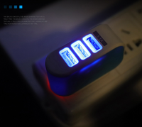 3usb 5v2a chargeur couleur bonbon euro standard américain standard led téléphone tête de charge smart multi port usb chargeur