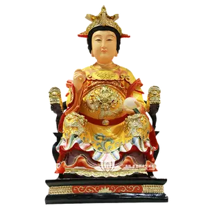 Estatua de Buda de la Reina Madre para mujer, decoraciones, estatua pintada de resina de Taiwán de Nuestra Señora sentada en el Salón de Buda (descatalogada)