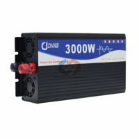 Convertisseur de tension pour voiture 3000W DC vers AC 12V/24V vers AC220V 60Hz, onde sinusoïdale pure, monophasé, avec double prise