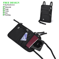 Nouvelle pochette de cou anti-RFID pour pièces de monnaie, billets, passeport et support de carte téléphonique anti-radiation pour le voyage