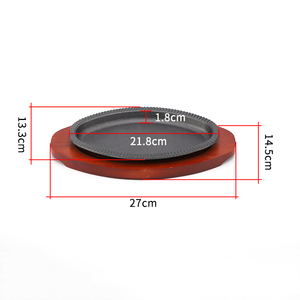 Poêle ovale en <span class=keywords><strong>fonte</strong></span> <span class=keywords><strong>pour</strong></span> <span class=keywords><strong>barbecue</strong></span> en <span class=keywords><strong>fonte</strong></span> au design coréen moderne avec plateau en bois <span class=keywords><strong>pour</strong></span> <span class=keywords><strong>plaque</strong></span> chauffante à induction - Product Image 6