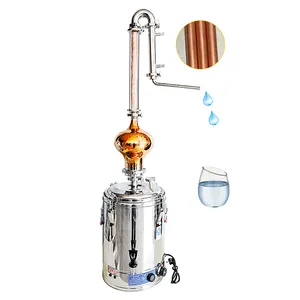 25L Electric built-in Glass return column stainless steel still, whisky, brandy still Copper condensate pipe Copper still