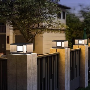 Lámpara Solar Moderna de Pilar para Exteriores, Impermeable, de Cristal, para Patio, Puerta, Pared, Valla - Product Image 2