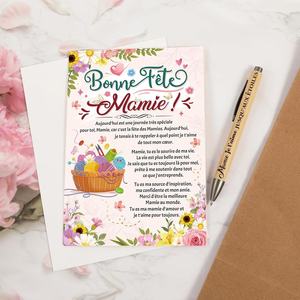 Cadeau original pour grand-mère, carte avec enveloppe, cadeau pour la fête des grand-mères, carte de vœux joyeuse, stylo à bille, grand-mère TAime, encre noire - Product Image 4